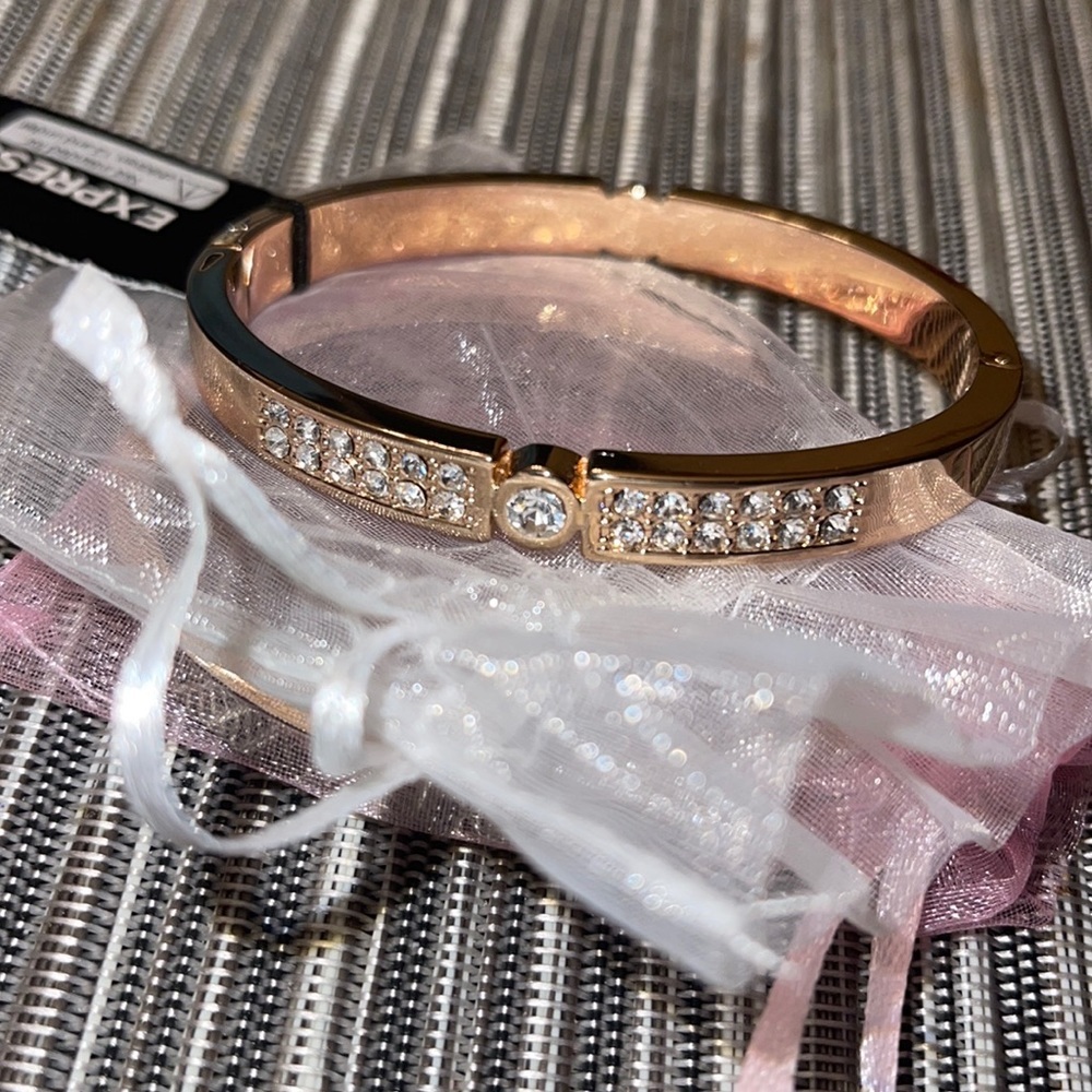 Express Gold Rhinestone Bangle Bracelet
